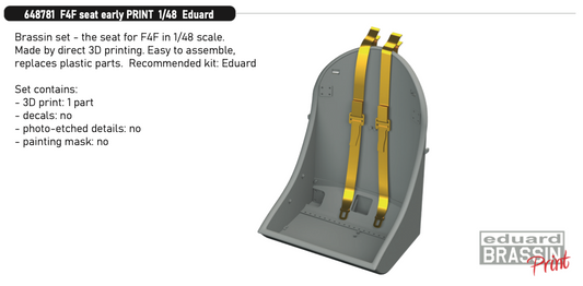 Eduard Brassin 648781 1:48 F4F-3 Wildcat seat early