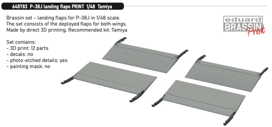 Eduard Brassin 648783 1:48 Lockheed P-38J Lightning landing flaps 3D-printed