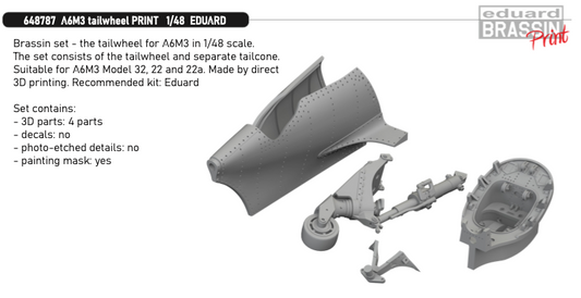 Eduard Brassin 648787 1:48 Mitsubishi A6M3 Zero tail wheel 3D-printed