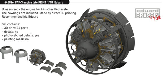 Eduard Brassin 648826 1:48 Grumman F4F-3 Wildcat engine late 3D-printed