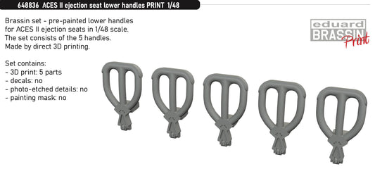 Eduard Brassin 648836 1:48 ACES II ejection seat lower handles 3D-printed