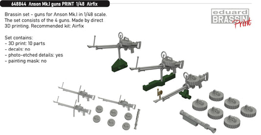 Eduard Brassin 648844 1:48 Avro Anson Mk.I guns 3D-printed
