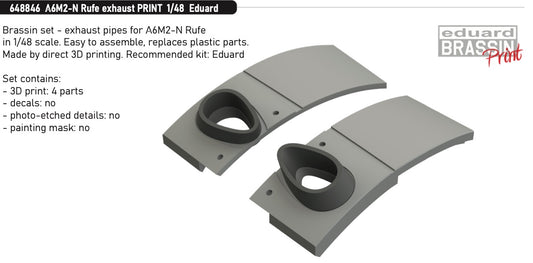 Eduard Brassin 648846 1:48 Mitsubishi A6M2-N Rufe exhaust 3D-printed