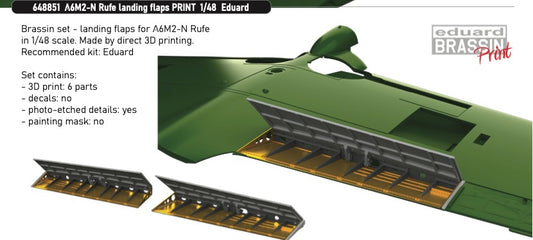 Eduard Brassin 648851 1:48 Nakajima A6M2-N Rufe landing flaps 3D-Printed