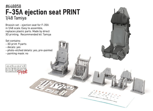 Eduard Brassin 648858 1:48 F-35A ejection seat 3to be used with Tamiya
