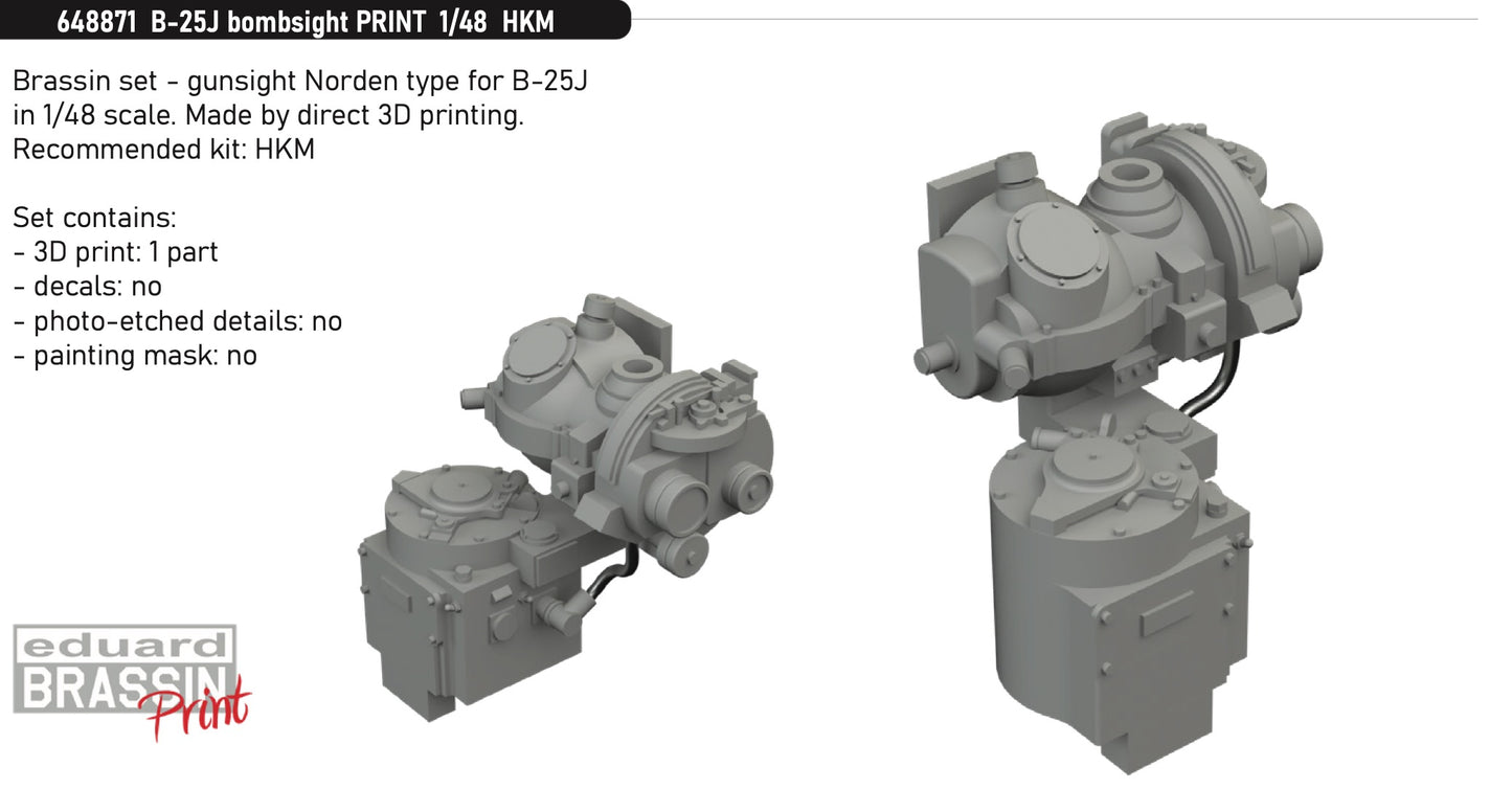 Eduard Brassin 648871 1:48 North-American B-25J Mitchell bomb sight 3D-printed to be used with Hong Kong Models