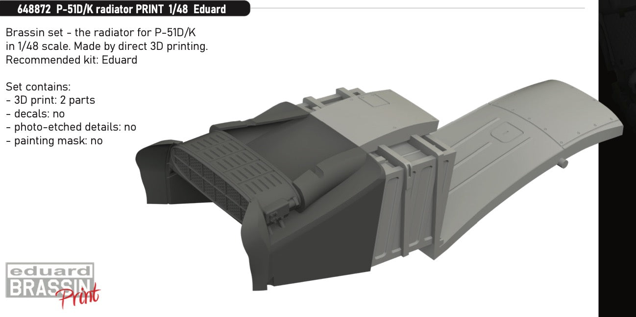 Eduard Brassin 648872 1:48 P-51D Mustang radiator 3D-Printed