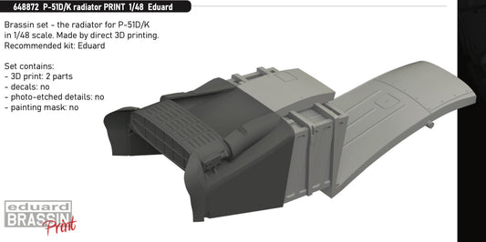 Eduard Brassin 648872 1:48 P-51D Mustang radiator 3D-Printed