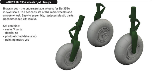 Eduard Brassin 648879 1:48 Dornier Do-335A wheels  to be used with Tamiya