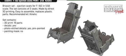Eduard Brassin 648893 1:48 Lockheed-Martin F-16D ejection seats 3D-printed