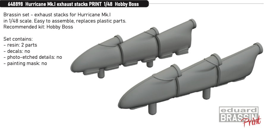 Eduard Brassin 648898 1:48 Hawker Hurricane Mk.I exhaust stacks