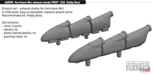 Eduard Brassin 648898 1:48 Hawker Hurricane Mk.I exhaust stacks