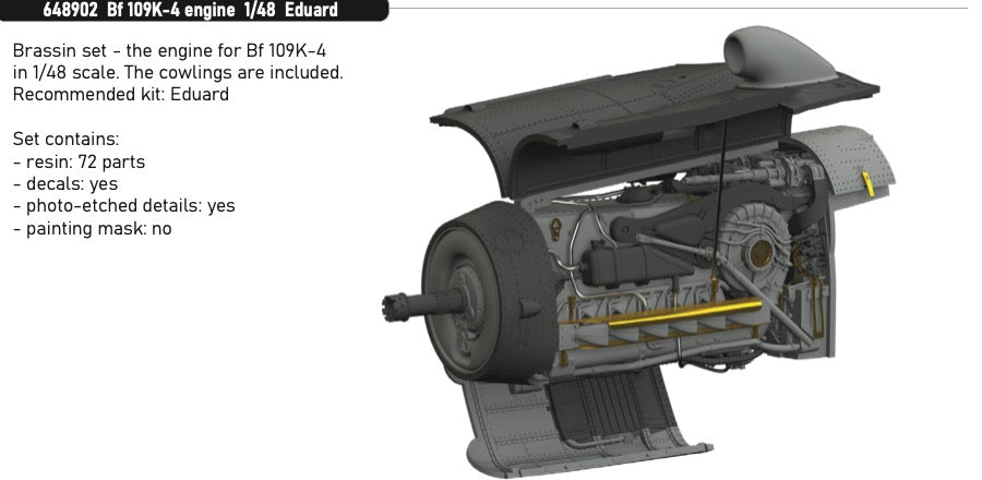 Eduard Brassin 648902 1:48 Messerschmitt Bf-109K-4 engine