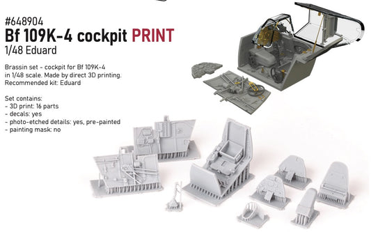 Eduard Brassin 648904 1:48 Messerschmitt Bf-109K-4 cockpit 3D-Printed