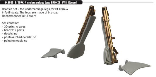 Eduard Brassin 648905 1:48 Messerschmitt Bf-109K-4 undercarriage legs BRONZE