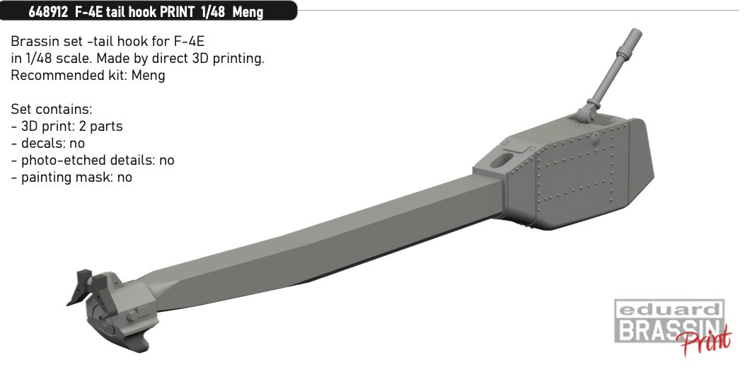 Eduard Brassin 648912 1:48 F-4E Phantom tail hook for Meng Model kits