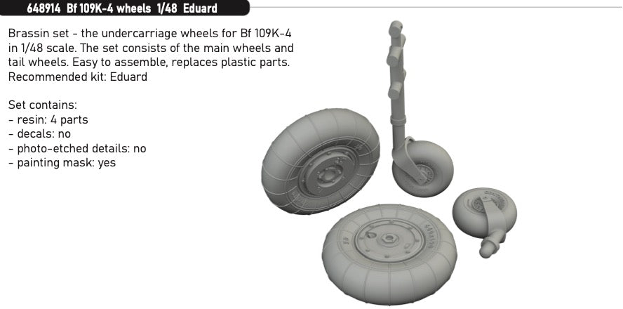 Eduard Brassin 648914 1:48 Messerschmitt Bf-109K-4 wheels