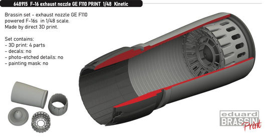 Eduard Brassin 648915 1:48 F-16 exhaust nozzle GE F110 for Kinetic