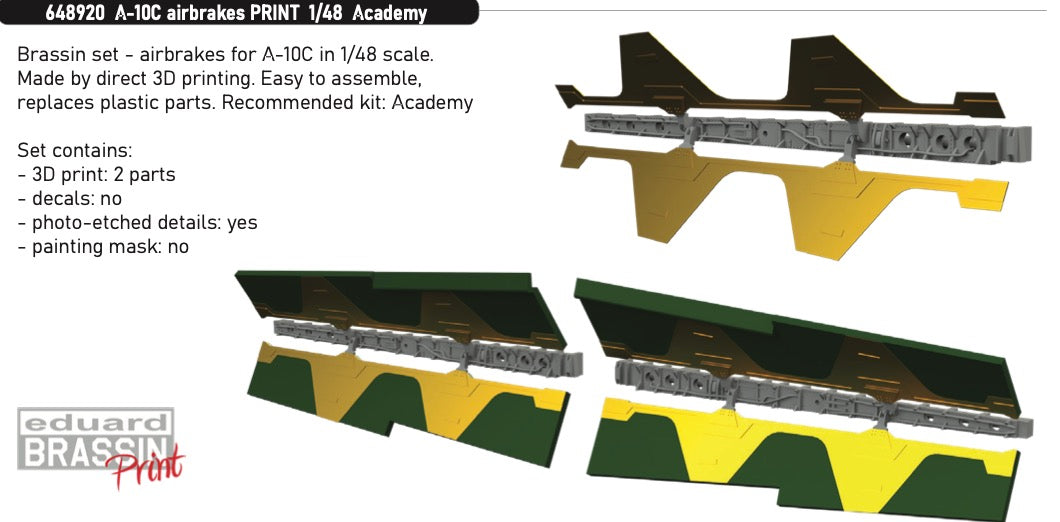 Eduard Brassin 648920 1:48 A-10C Thunderbolt II airbrakes for Academy