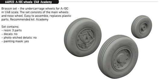 Eduard Brassin 648923 1:48 A-10C Thunderbolt II wheels for Academy