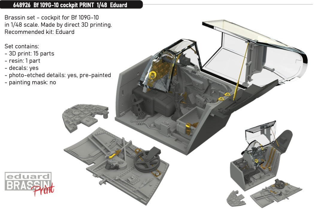 Eduard Brassin 648926 1:48 Messerschmitt Bf-109G-10 cockpit