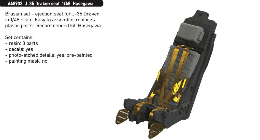 Eduard Brassin 648933 1:48 Saab J-35 Draken seat