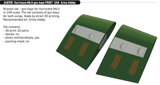 Eduard Brassin 648938 1:48 Hawker Hurricane Mk.II gun bays 3D-Printed