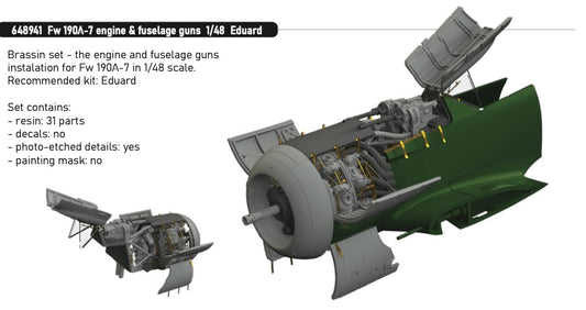 Eduard Brassin 648941 1:48 Focke-Wulf Fw-190A-7 engine & fuselage guns