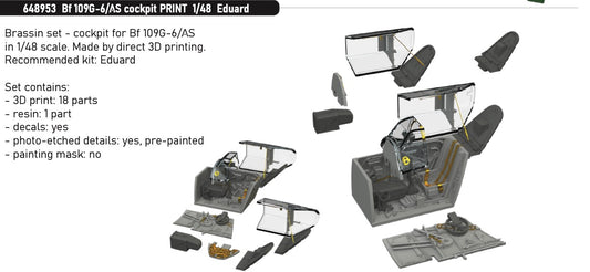 Eduard Brassin 648953 1:48 Messerschmitt Bf-109G-6/AS cockpit