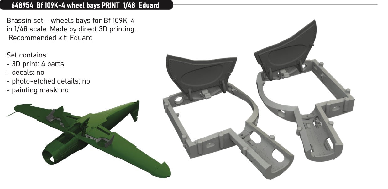 Eduard Brassin 648954 1:48 Messerschmitt Bf-109K-4 wheel bays