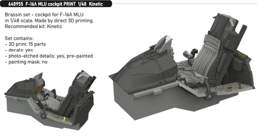 Eduard Brassin 648955 1:48 F-16A MLU cockpit 3D-Printed