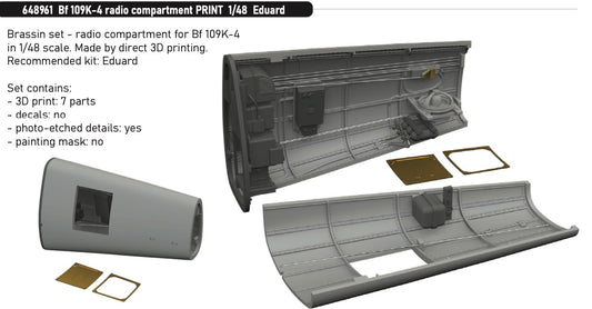 Eduard Brassin 648961 1:48 Messerschmitt Bf-109K-4 radio compartment