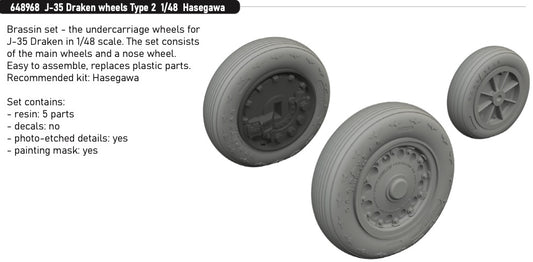 Eduard Brassin 648968 1:48 Saab J-35 Draken wheels Type 2