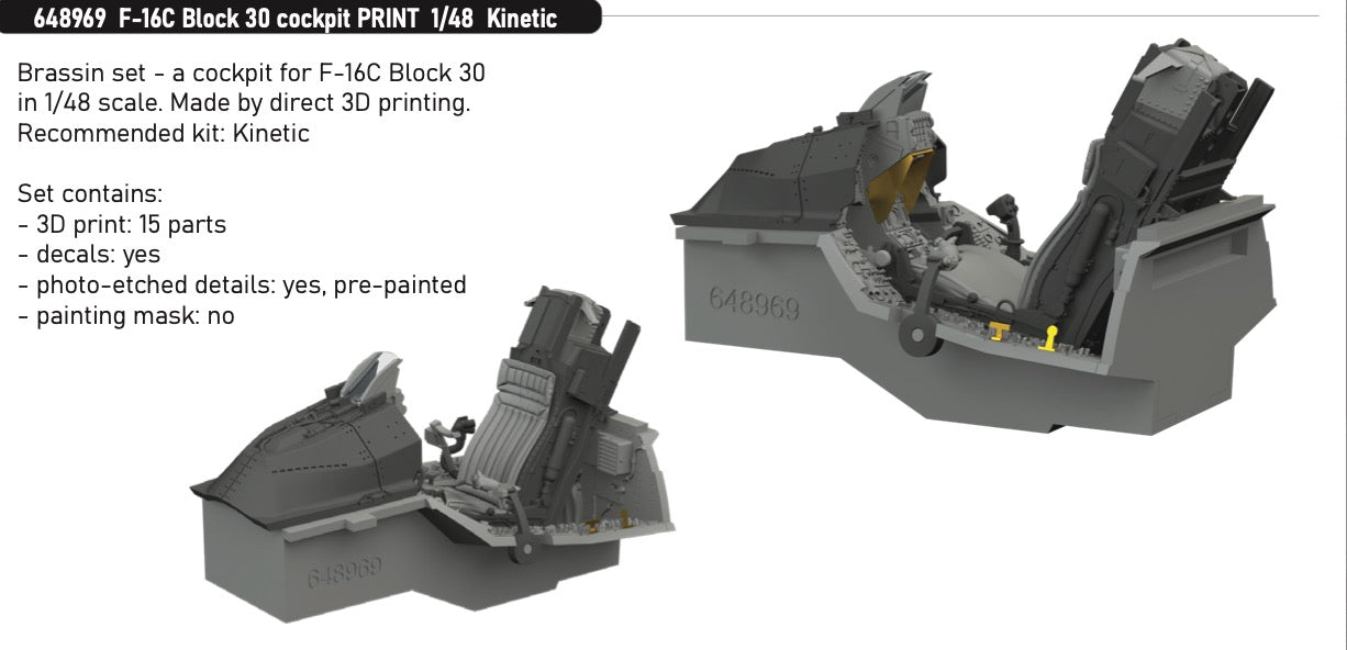 Eduard Brassin 648969 1:48 Lockheed-Martin F-16C Fighting Falcon [F-16CJ] Block 30 cockpit