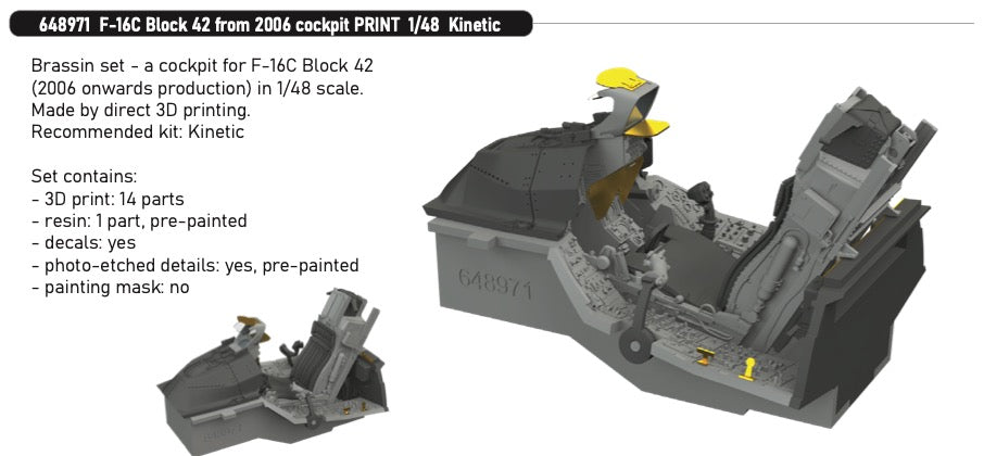 Eduard Brassin 648971 1:48 Lockheed-Martin F-16C Block 42 from 2006 cockpit