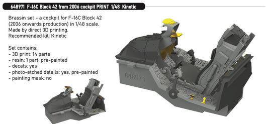 Eduard Brassin 648971 1:48 Lockheed-Martin F-16C Block 42 from 2006 cockpit