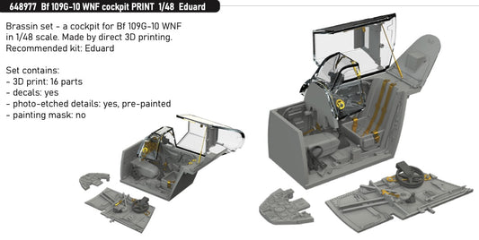 Eduard Brassin 648977 1:48 Messerschmitt Bf-109G-10 WNF cockpit