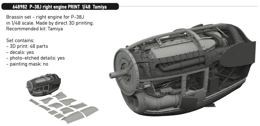 Eduard Brassin 648982 1:48 Lockheed P-38J Lightning right engine