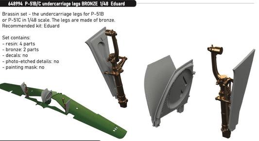 Eduard Brassin 648994 1:48 North-American P-51B/P-51C undercarriage legs BRONZE