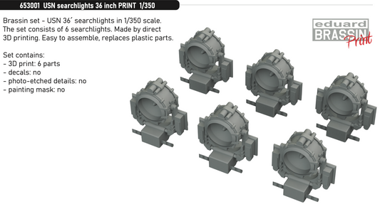 Eduard Brassin 653001 1:350 USN searchlights 36 inch 3D-printed