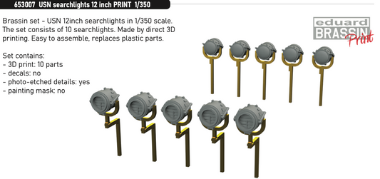 Eduard Brassin 653007 1:350 USN searchlights 12 inch 3D-printed