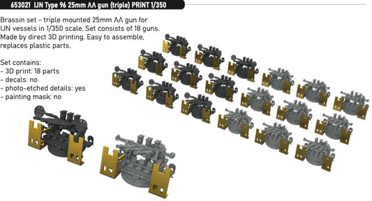 Eduard Brassin 653021 1:350 IJN Type 96 25mm AA gun (triple) (3D-Printed)