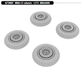Eduard Brassin 672007 1:72 Mikoyan MiG-15 wheels with weighted tyre effect
