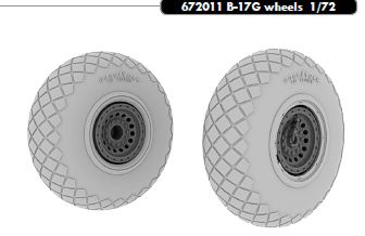 Eduard Brassin 672011 1:72 B-17G Flying Fortress wheels with weighted tyre effect