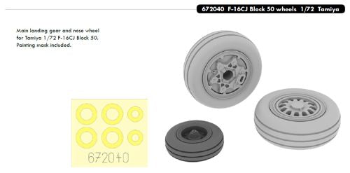 Eduard Brassin 672040 1:72 F-16CJ Block 50 Fighting Falcon wheels with weighted tyre effect