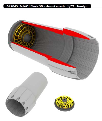 Eduard Brassin 672045 1:72 Lockheed-Martin F-16CJ Block 50 exhaust nozzle