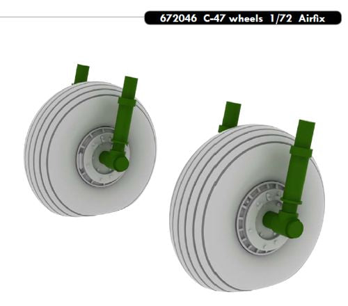 Eduard Brassin 672046 1:72 C-47 Skytrain wheels with weighted tyre effect