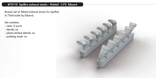 Eduard Brassin 672110 1:72 Spitfire Mk.IXc exhaust stacks - fishtail