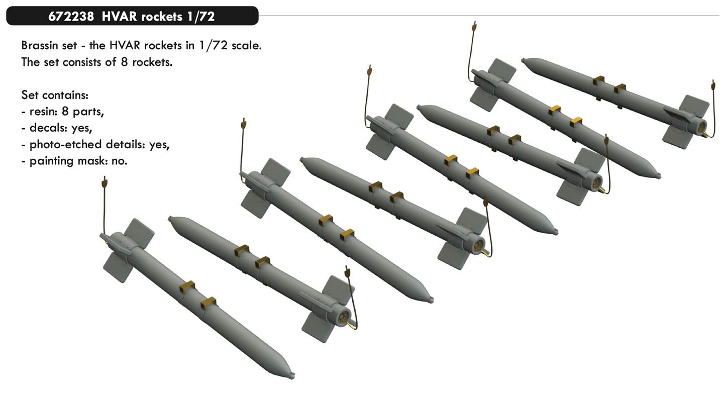 Eduard Brassin 672238 1:72 HVAR rockets x 8