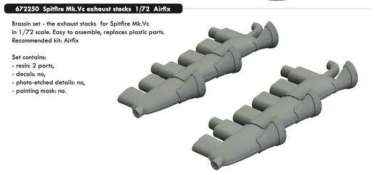 Eduard Brassin 672250 1:72 Supermarine Spitfire Mk.Vc exhaust stacks